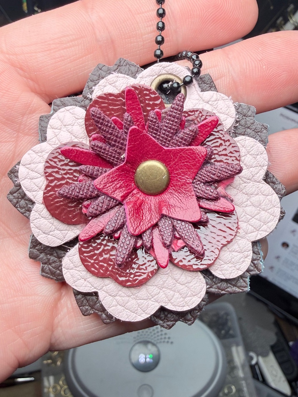Handmade Floral Bag Charm 💜🩷